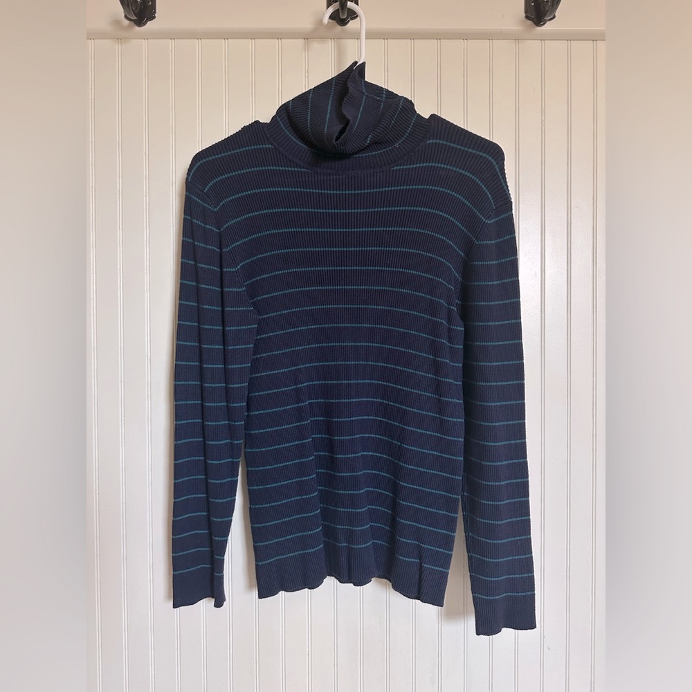 Cold water creek sweater, Size S, Blue and light blue striped sweater